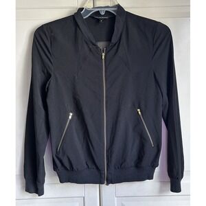 W118 by Walter Baker Jacket Womens Small Black Mesh Goldโ Zippers Lightweight